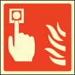 Fire alarm call point symbol sign