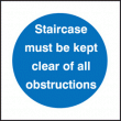 Staircase keep clear sign