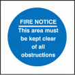 Fire notice/area keep clear sign