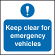 Keep clear for emergency vehicles sign