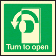 Turn to open left sign