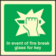 Break glass for key sign