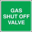 Gas shut off valve sign