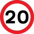 20 MPH speed limit sign