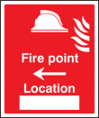 Fire point left location sign