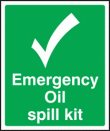 Emergency oil spill kit sign