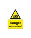 Danger motorised craft sign