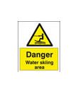 Danger water skiing area sign