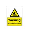 Warning windsurfing area sign