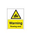 Warning rowing area sign