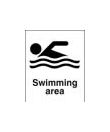 Swimming area sign