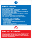 Battery charging precautions sign