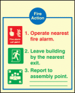 Fire action EEC sign