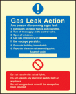 Gas leak action sign