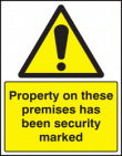 Property on premises security marked sign