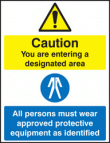 Designated area clothing safety sign