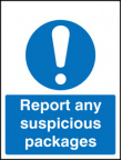 Report any suspicious packages sign