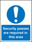 Security passes are required in area sign