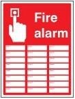 Fire alarm zones 24 sign