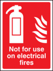 Not for use on electrical fires sign