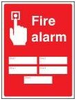 Fire alarm zones 5 sign