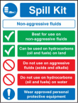 Spill kit non aggressive fluids sign