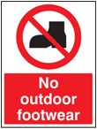 No outdoor footwear sign