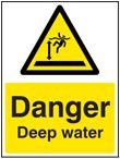 Danger deep water sign