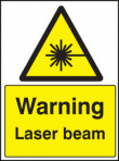 Warning laser beam sign