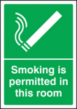 Smoking permitted in this room sign