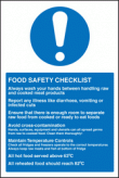 Food checklist sign