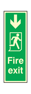 Fire exit down sign