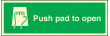 Push pad to open sign