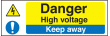 High voltage keep away sign