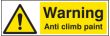 Warning anti climb paint sign