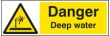 Danger deep water sign