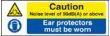 Caution noise level above 90db sign