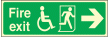 Disabled fire exit right sign