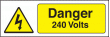 Danger 240 volts sign