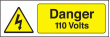 Danger 110 volts sign