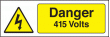 Danger 415 volts sign