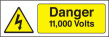 Danger 11 000 volts sign