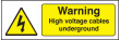 Warning high voltage cables underground sign