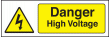 Danger high voltage sign