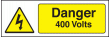 Danger 400 volts sign