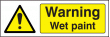 Warning wet paint sign