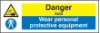 Danger acid wear PPE sign
