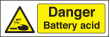 Danger battery acid sign