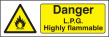 LPG highly Flammable sign