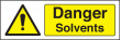 Danger solvents sign